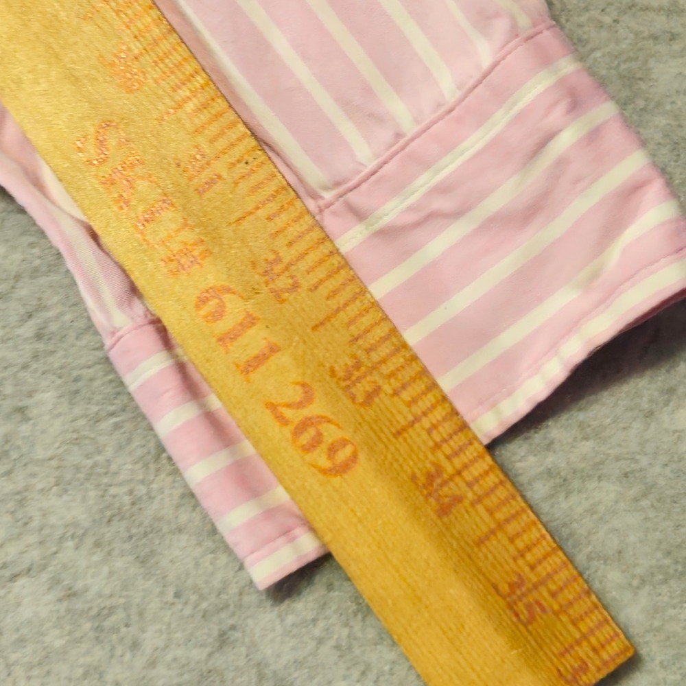 Ralph Lauren Button Down Shirt Men 17 XL Pink White Striped Classic Fit Cotton - Picture 6 of 6